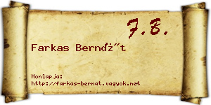 Farkas Bernát névjegykártya